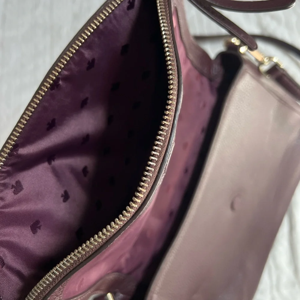 Kate Spade large run around maroon crossbody/convertible shoulder bag - Picture 5 of 11